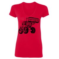 SoftStyle® Ladies' 4.5 oz. Junior Fit V-Neck T-Shirt Thumbnail