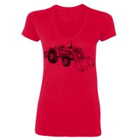 SoftStyle® Ladies' 4.5 oz. Junior Fit V-Neck T-Shirt Thumbnail