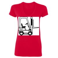 SoftStyle® Ladies' 4.5 oz. Junior Fit V-Neck T-Shirt Thumbnail