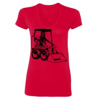 SoftStyle® Ladies' 4.5 oz. Junior Fit V-Neck T-Shirt Thumbnail