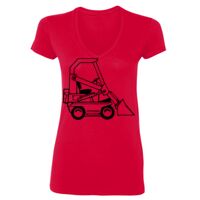 SoftStyle® Ladies' 4.5 oz. Junior Fit V-Neck T-Shirt Thumbnail