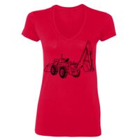 SoftStyle® Ladies' 4.5 oz. Junior Fit V-Neck T-Shirt Thumbnail