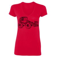 SoftStyle® Ladies' 4.5 oz. Junior Fit V-Neck T-Shirt Thumbnail