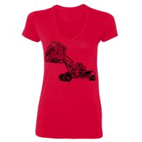 SoftStyle® Ladies' 4.5 oz. Junior Fit V-Neck T-Shirt Thumbnail