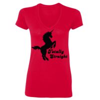 SoftStyle® Ladies' 4.5 oz. Junior Fit V-Neck T-Shirt Thumbnail