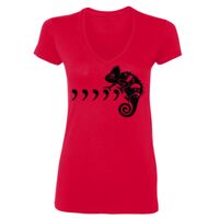 SoftStyle® Ladies' 4.5 oz. Junior Fit V-Neck T-Shirt Thumbnail