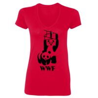 SoftStyle® Ladies' 4.5 oz. Junior Fit V-Neck T-Shirt Thumbnail