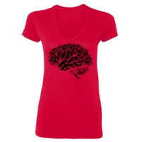 SoftStyle® Ladies' 4.5 oz. Junior Fit V-Neck T-Shirt Thumbnail