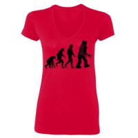 SoftStyle® Ladies' 4.5 oz. Junior Fit V-Neck T-Shirt Thumbnail