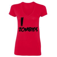SoftStyle® Ladies' 4.5 oz. Junior Fit V-Neck T-Shirt Thumbnail