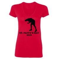SoftStyle® Ladies' 4.5 oz. Junior Fit V-Neck T-Shirt Thumbnail