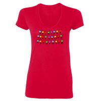 SoftStyle® Ladies' 4.5 oz. Junior Fit V-Neck T-Shirt Thumbnail