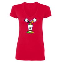 SoftStyle® Ladies' 4.5 oz. Junior Fit V-Neck T-Shirt Thumbnail