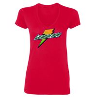 SoftStyle® Ladies' 4.5 oz. Junior Fit V-Neck T-Shirt Thumbnail