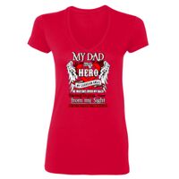 SoftStyle® Ladies' 4.5 oz. Junior Fit V-Neck T-Shirt Thumbnail