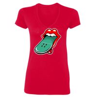 SoftStyle® Ladies' 4.5 oz. Junior Fit V-Neck T-Shirt Thumbnail