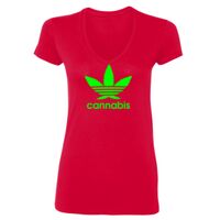 SoftStyle® Ladies' 4.5 oz. Junior Fit V-Neck T-Shirt Thumbnail