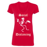 SoftStyle® Ladies' 4.5 oz. Junior Fit V-Neck T-Shirt Thumbnail