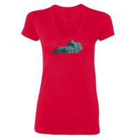 SoftStyle® Ladies' 4.5 oz. Junior Fit V-Neck T-Shirt Thumbnail
