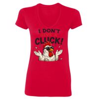 SoftStyle® Ladies' 4.5 oz. Junior Fit V-Neck T-Shirt Thumbnail