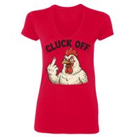 SoftStyle® Ladies' 4.5 oz. Junior Fit V-Neck T-Shirt Thumbnail