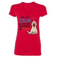SoftStyle® Ladies' 4.5 oz. Junior Fit V-Neck T-Shirt Thumbnail