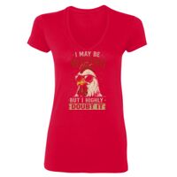 SoftStyle® Ladies' 4.5 oz. Junior Fit V-Neck T-Shirt Thumbnail